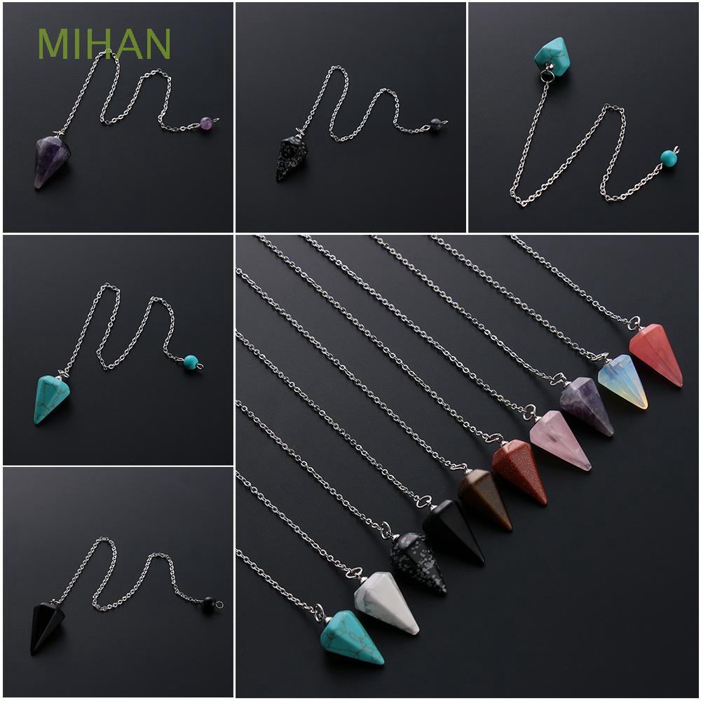 Mặt dây chuyền hình đá thạch anh nhiều màu độc đáo