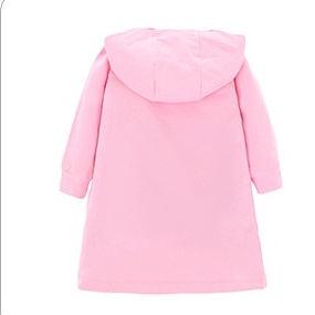 Mã S0869 Áo/váy Hoodie có mũ dáng dài họa tiết thỏ bông màu hồng ngọt ngào của Litlte Maven cho bé gái