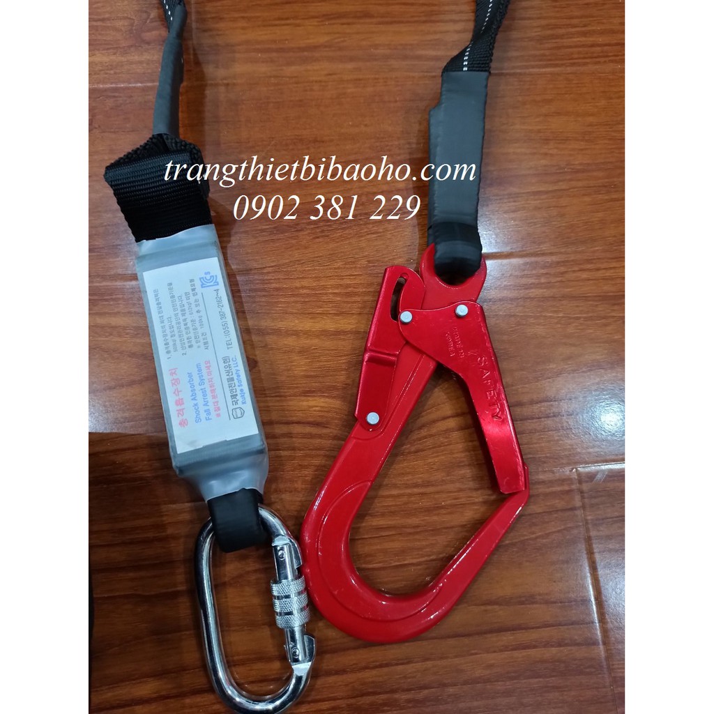 Dây an toàn bán thân Kukje Hàn Quốc 1 móc nhôm giảm sốc (đệm vai - đệm bụng)