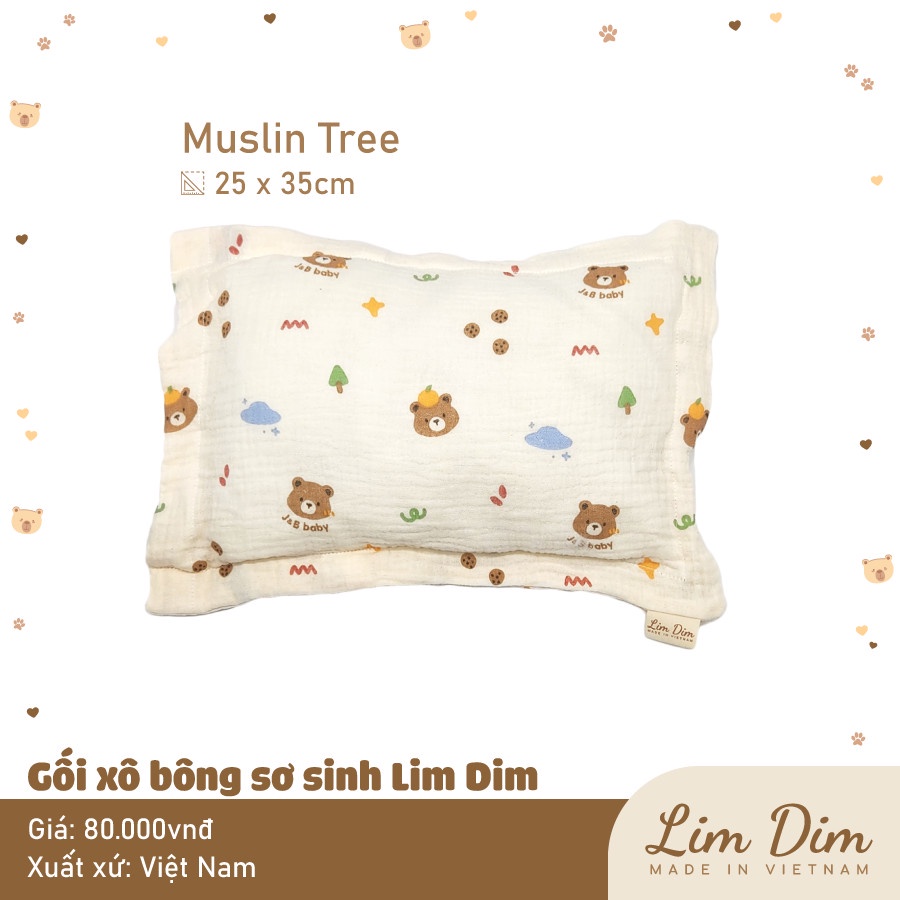 Gối xô bông sơ sinh Lim Dim