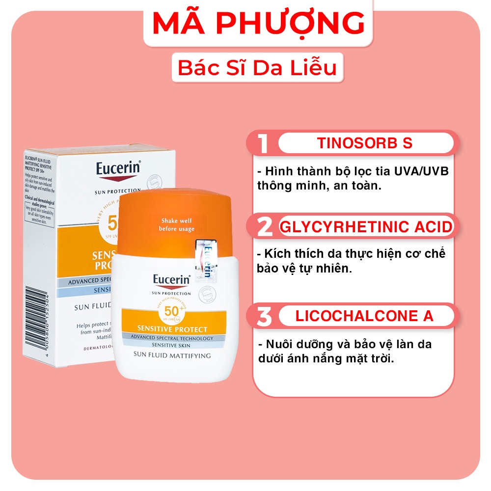 Kem chống nắng da mụn, nhạy cảm Eucerin ( lọ thấp )