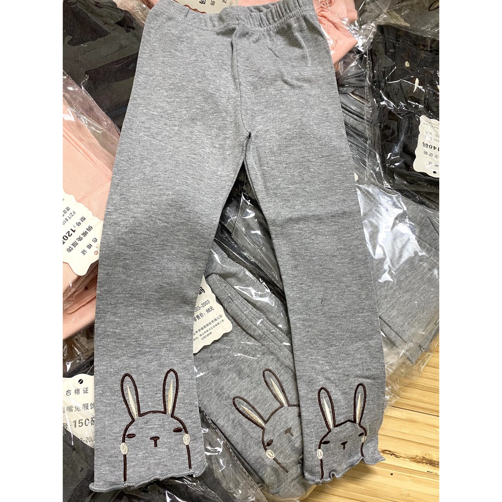 Quần thun Legging Bé gái in thêu gấu (10 - 29kg)