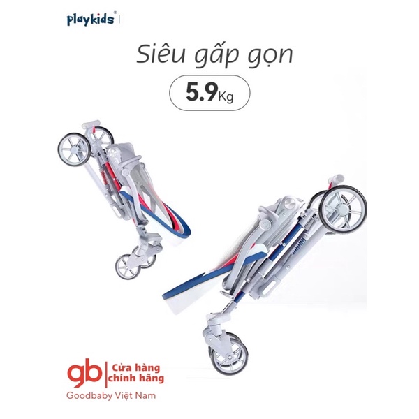 Xe đẩy cho bé gấp gọn du lịch X5 Playkids mới ra mắt