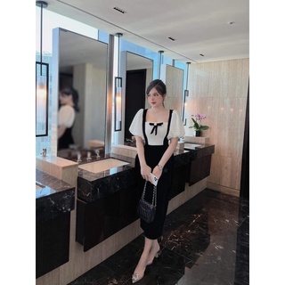 [ CHUBBY BIGSIZE ] ĐẦM PHỐI NƠ KÈM TAG BIGSIZE