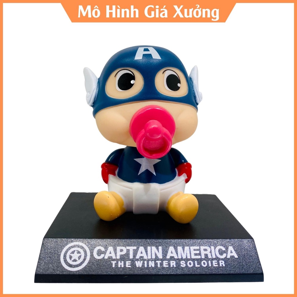 Mô Hình Lắc Đầu Captain baby Avengers - Trang Trí xe hơi - Trang trí bàn học - Bàn làm Việc - Quà Tặng