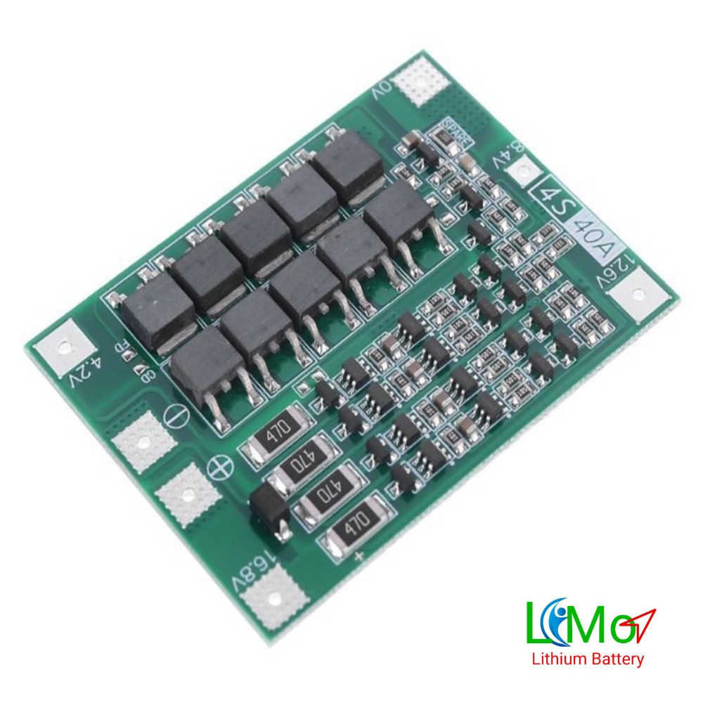 LIMO - Mạch bảo vệ pin 4S 40A. Tự động cân bằng pin, đầy điện tự ngắt, bảo vệ không xả sâu. Mạch bảo vệ pin sắt 18650