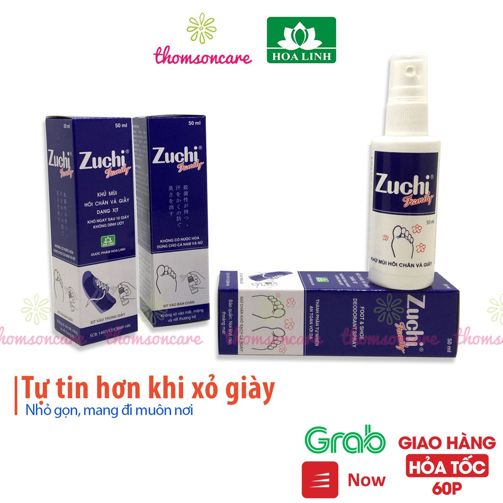 Combo 2 lọ khử hôi chân hôi giày Zuchi Family xịt thơm giầy dép