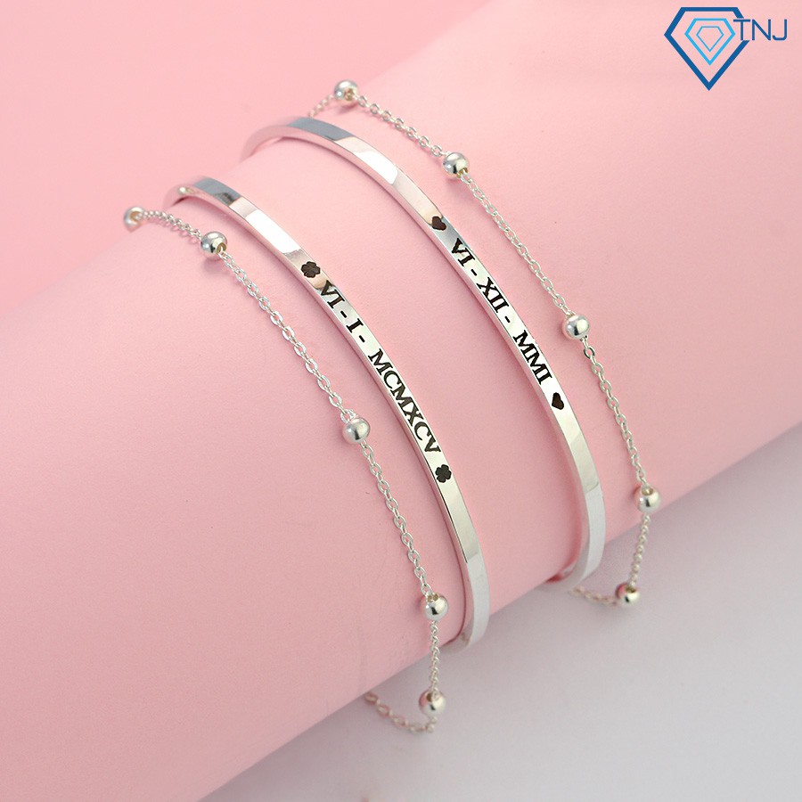Vòng tay đôi bạn thân khắc tên miễn phí theo yêu cầu LTD0014 - Shop Trang Sức Bạc