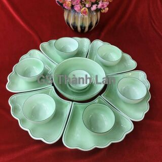 Combo bộ bát đĩa xanh ngọc.bộ bát đĩa xanh ngọc giúp mâm cơm của mỗi gia đình thêm sang trọng và đẹp mắt
