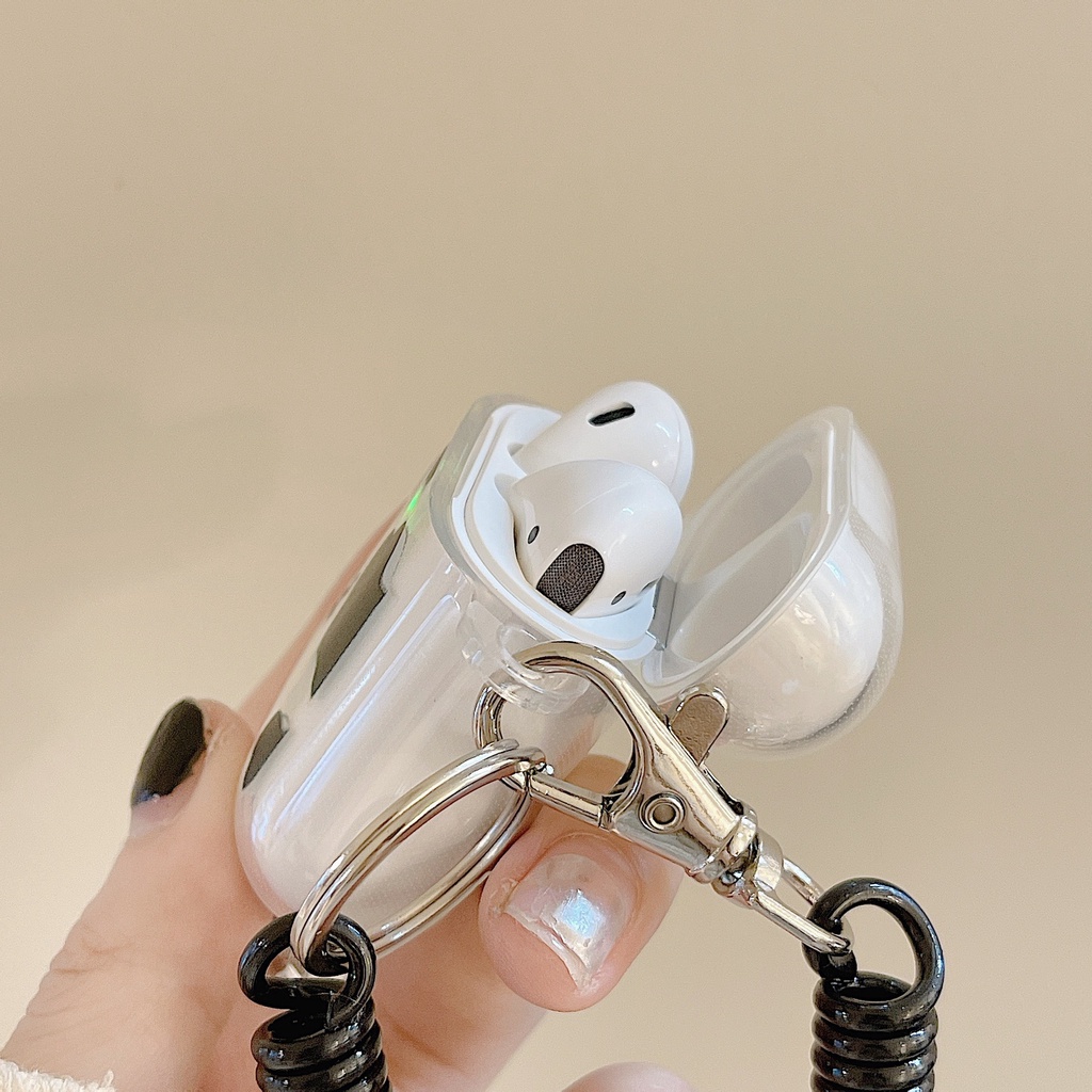 Vỏ Bảo Vệ Hộp Sạc Tai Nghe airpods 1 2 Pro 3rd Generation Pro 1/2 Trong Suốt Chống Sốc Họa Tiết Hoạt Hình Kèm Dây Đeo Kiểu Nhật Hàn