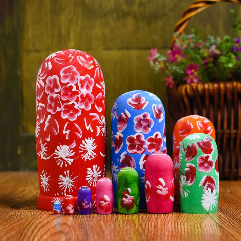 Bộ 10 Lớp Búp Bê Nga Matryoshka Làm Từ Gỗ Độc Đáo