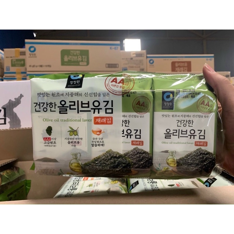 LÁ KIM TẨM DẦU OLIU BỊCH 9 GÓI, RONG BIỂN ĂN LIỀN DEASANG  - 올리브유김