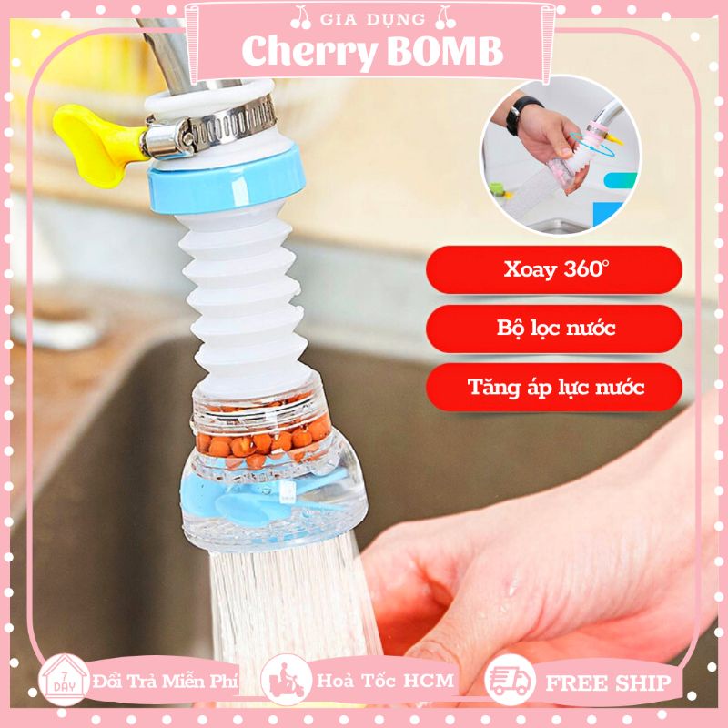 Đầu Gắn Kéo Dài Vòi Nước Gắn Bồn Rửa Bát, Rửa Mặt Kéo Giãn NGẮN DÀI 11Cm - Tăng Áp Lực Nước, Đổi Hướng
