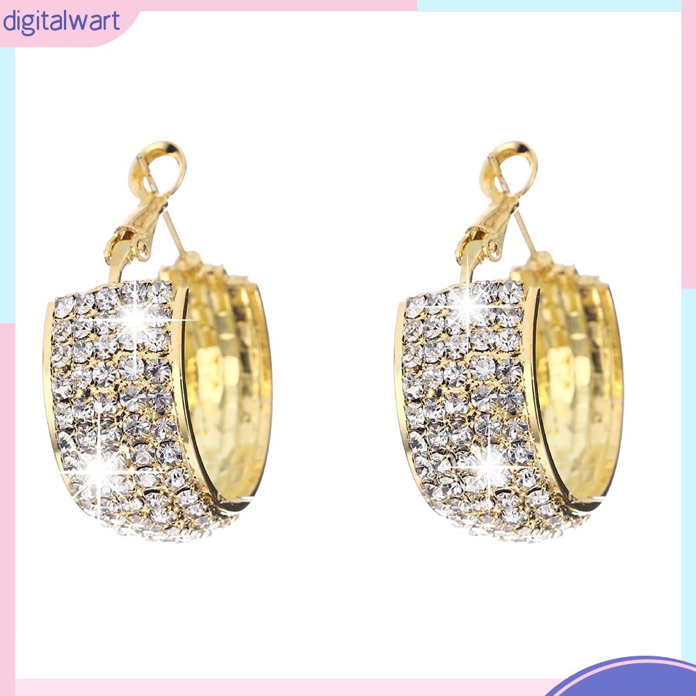 Cặp Khuyên Tai Thiết Kế Đính Đá Quý Nhân Tạo Sang Trọng Cá Tính Dành Cho Nữ Giới