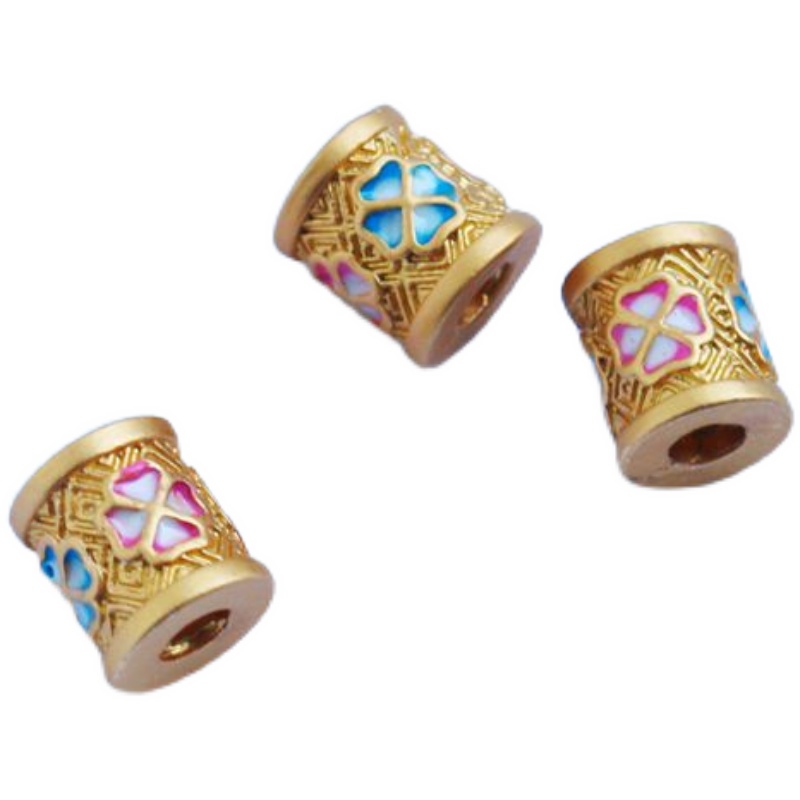 Hạt Xỏ Lỗ Đồng 18k Màu Vàng Kim 9mm Dùng Làm Trang Sức diy