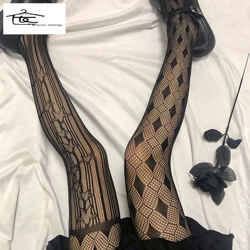 Quần Tất Lưới Xuyên Thấu Họa Tiết Ngôi Sao Phong Cách lolita Dễ Phối Đồ Cho Nữ
