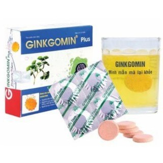 Ginkgomin Plus - hộp 20 viên sủi tăng cường máu lên não, cải thiện trí nhớ