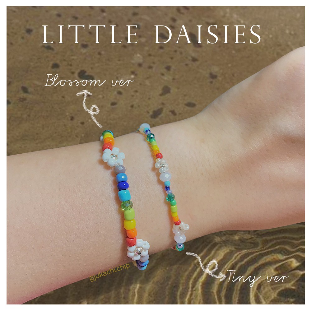 Vòng tay hạt cườm hoa cúc handmade - Little Daisies bracelets