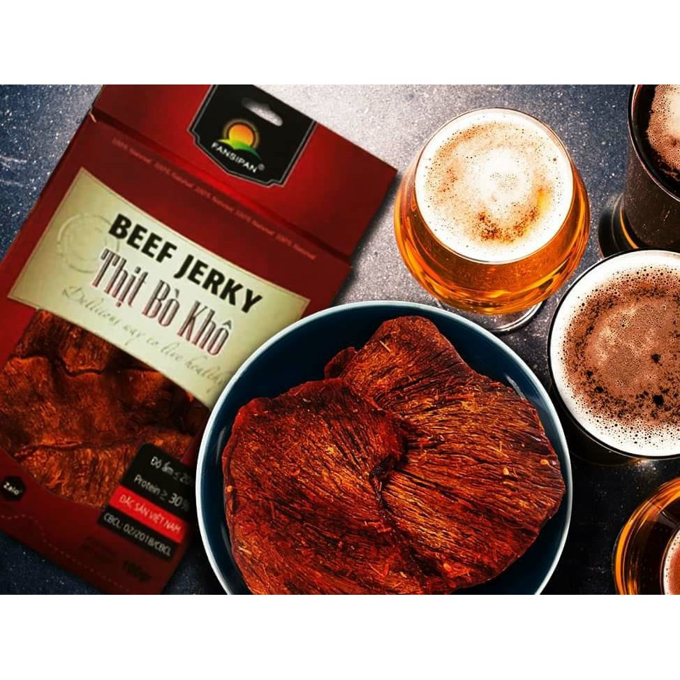 Khô bò miếng mềm Fansipan 100g khô bò miếng bò thật loại 1 khô bò miếng cay đảm bảo ATVS, Torao Foods - đồ ăn vặt ngon | BigBuy360 - bigbuy360.vn