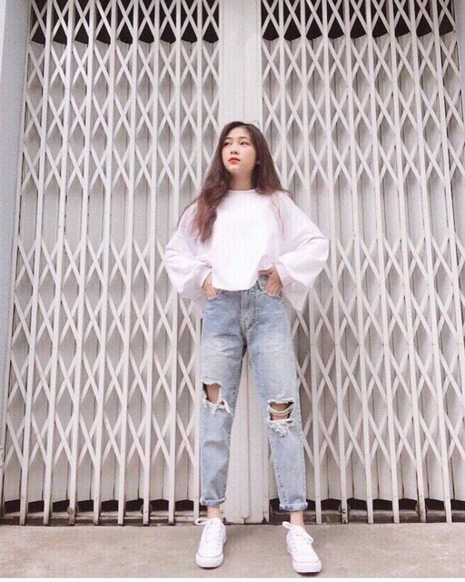 Áo croptop tay bồng