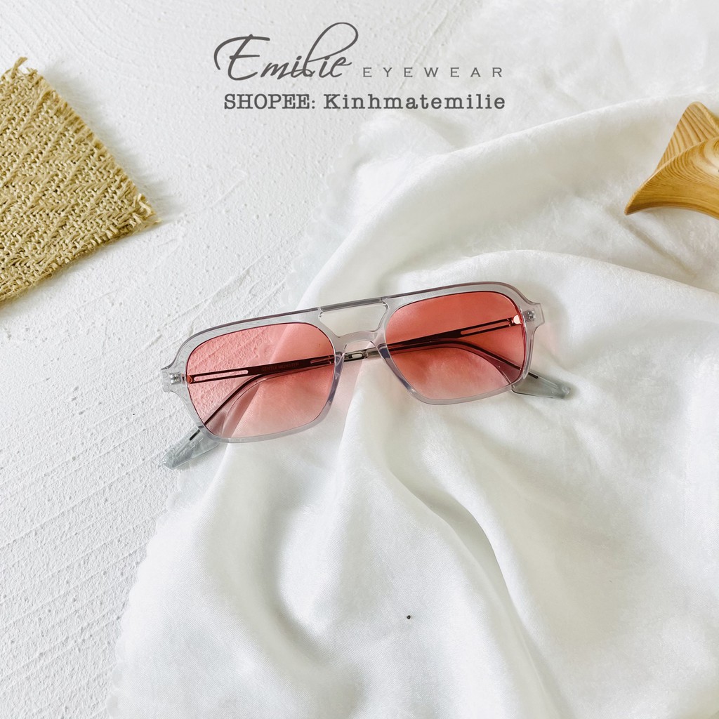 Kính mát nam nữ chất liệu nhựa kết hợp kim loại mắt chống UV400 Emilie eyewear Kings