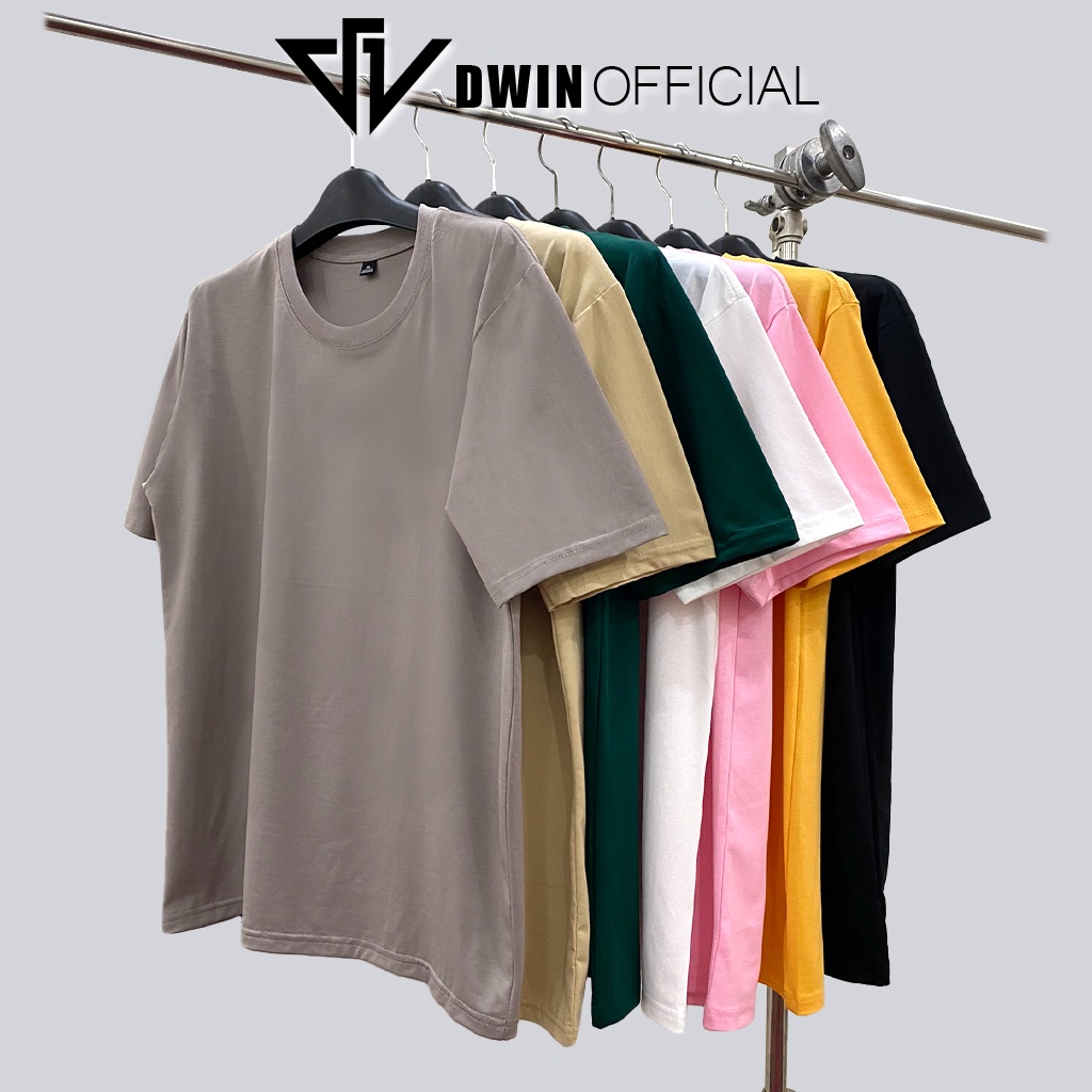 Áo thun unisex thời trang DWin basic tee phông trơn nam nữ tay lỡ oversize form rộng