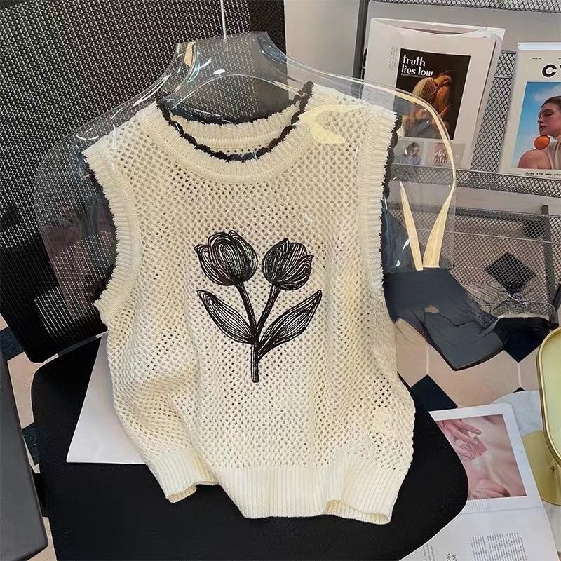 Áo Len Không Tay Thiết Kế Mỏng Màu Sắc Thời Trang Mùa Hè Theo Phong Cách Phương Tây Cho Nữ