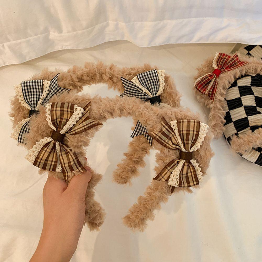 Băng Đô Cài Tóc Tai Gấu Bông WMES15H Thiết Kế Đơn Giản Dễ Thương Thời Trang Cho Bé Gái