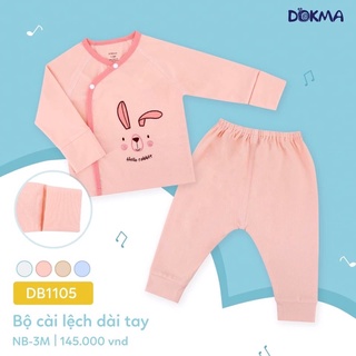 [DB1105] Bộ sơ sinh cài lệch Dokma cotton (NB-3M)