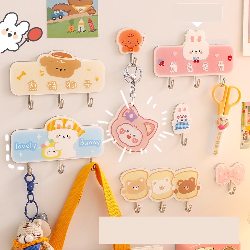 Móc treo đồ dán tường dễ thương