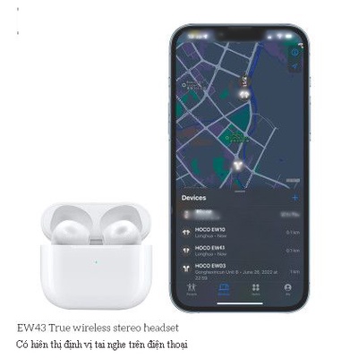 Tai nghe Bluetooth HOCO EW43 - Chính hãng, có hỗ trợ Pop-up, định vị ,Bluetooth 5.3