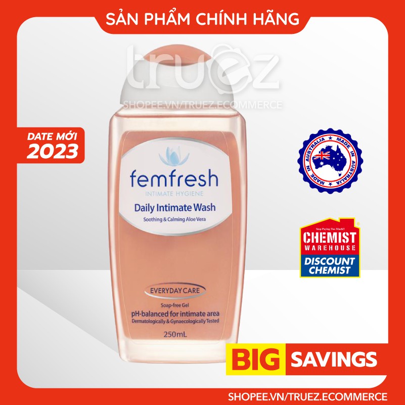 Dung Dịch Vệ Sinh Phụ Nữ Femfresh 250ml Úc [ÚC] Femfresh Deodorising/Sensitive/Daily Wash [Chính hãng]