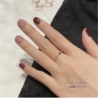 [ancafe.shop] Nhẫn hở, nữ, đính đá, Hàn Quốc, không lo size