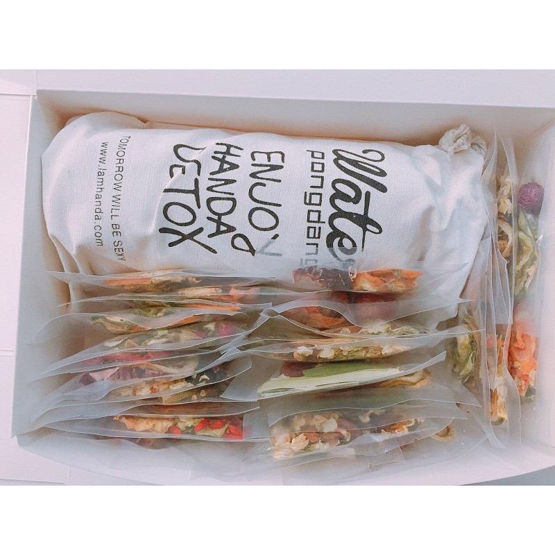 Set 30 gói detox VIP 5 vị hoa quả sấy khô. Tặng bình thủy tinh Pongdang 500ml, túi vải +3 gói đường+1hủ mật ong