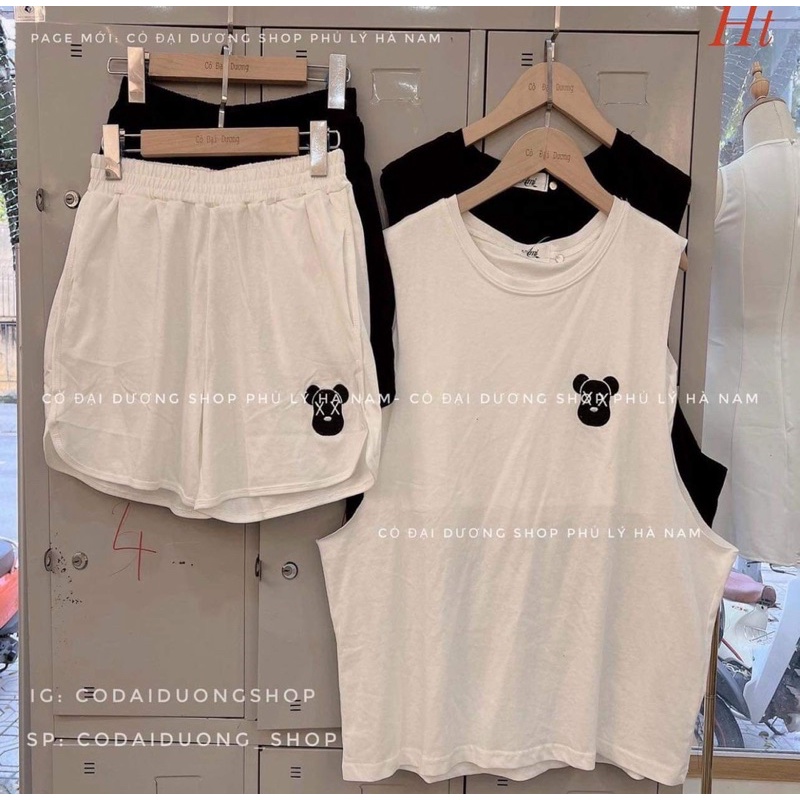 Bộ tanktop gấu X kèm bra HT12