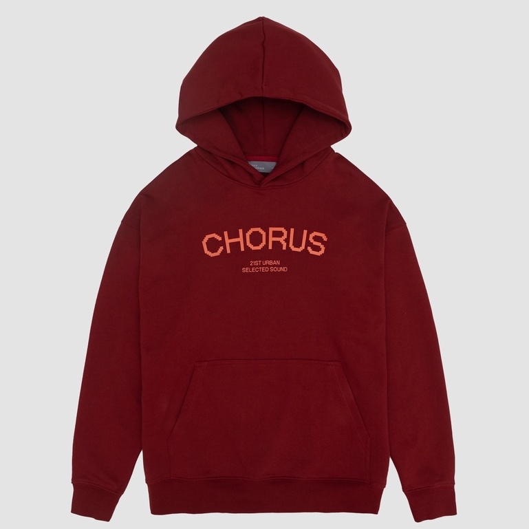 Áo nỉ có mũ dáng rộng unisex 21ST URBAN Red Chorus Hoodie