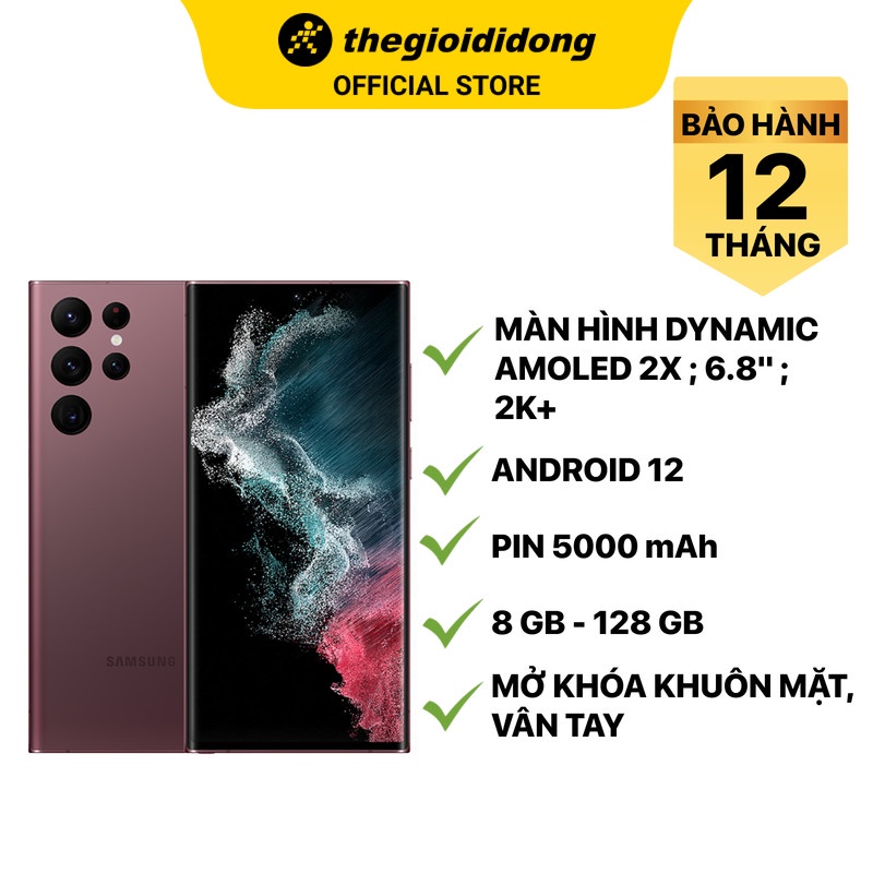 Điện thoại Samsung Galaxy S22 Ultra S908E - Hàng chính hãng