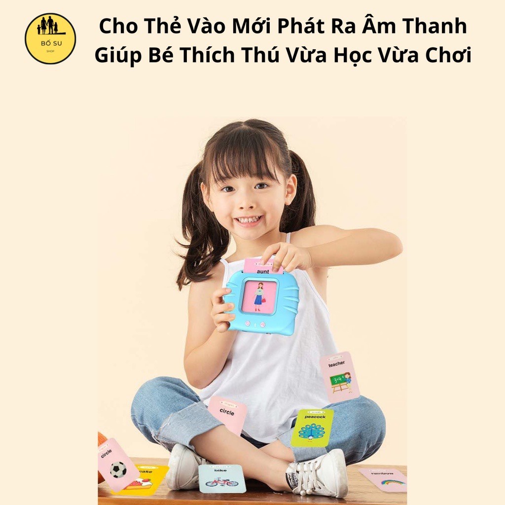 Máy đọc thẻ tiếng Anh, flashcard tiếng Anh cho bé loại 1 Happy world gồm 224 từ vựng- Máy đọc thẻ tiếng Anh - Orgavil