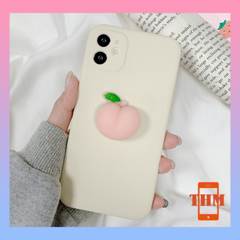 Ốp Điện Thoại Cạnh Vuông Hình Quả Đào Cho iphone 6/6plus/6s/6splus/7/7plus/8/8plus/x/xr/xs/11/12/13/pro/max/plus/promax-019