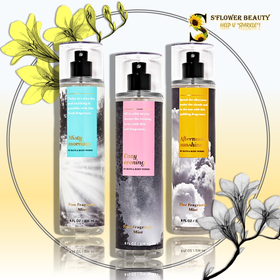 Bst Homebody | Xịt Thơm Nước Hoa Bath &amp; Body Works Body Mist - Misty Morning | Afternoon Sunshine | Cozy Evening