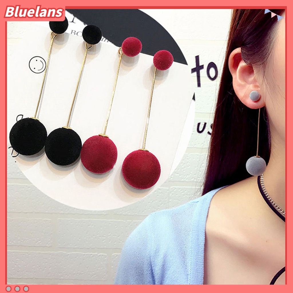 Đôi bông tai dáng rơi họa tiết bông tròn kiểu dáng thời trang cho nữ