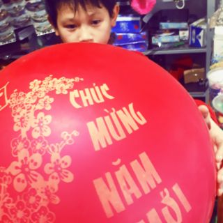 Bóng bay chúc mừng năm mới cỡ đại mầu đỏ