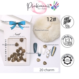Charm trái tim kim loại mạ đồng Cao Cấp CH011