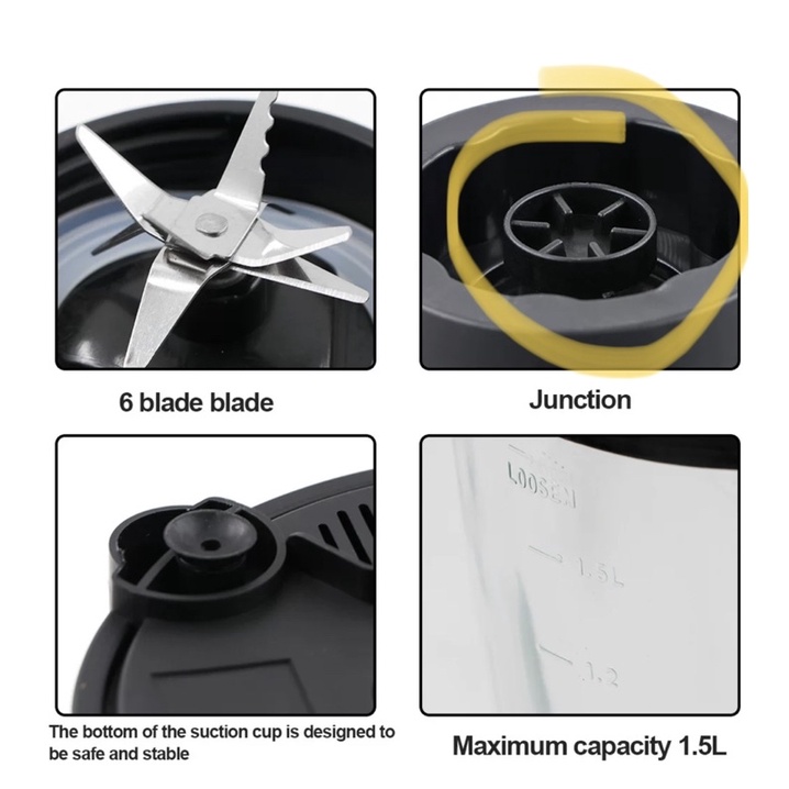 Máy Sinh Tố HAEGER HG-288 Công Xuất 850w 6Lưỡi Dao