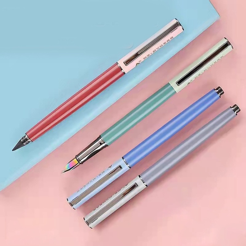 Goo Bút Máy Kim Loại Với Ngòi Bút Ẩn Ngòi Piston Xả Mực Lâu Trôi