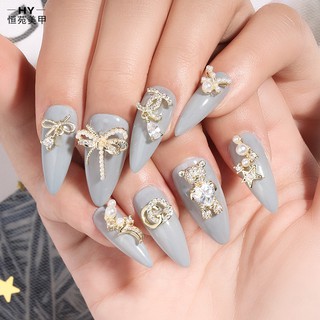 Charm nơ đá đính móng