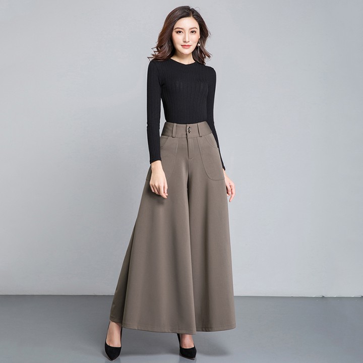 Quần ống rộng nữ đẹp sang trọng vải mềm LN02