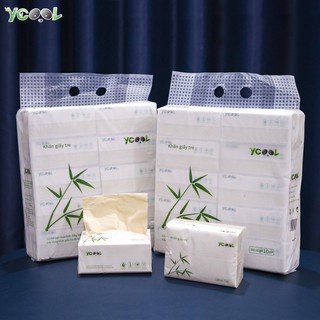 Combo 6 gói TO khăn giấy tre 390 tờ/4 lớp Khăn Giấy Rút Mềm, Mịn, Dai Giấy Ăn Sợi Tre YCOOL