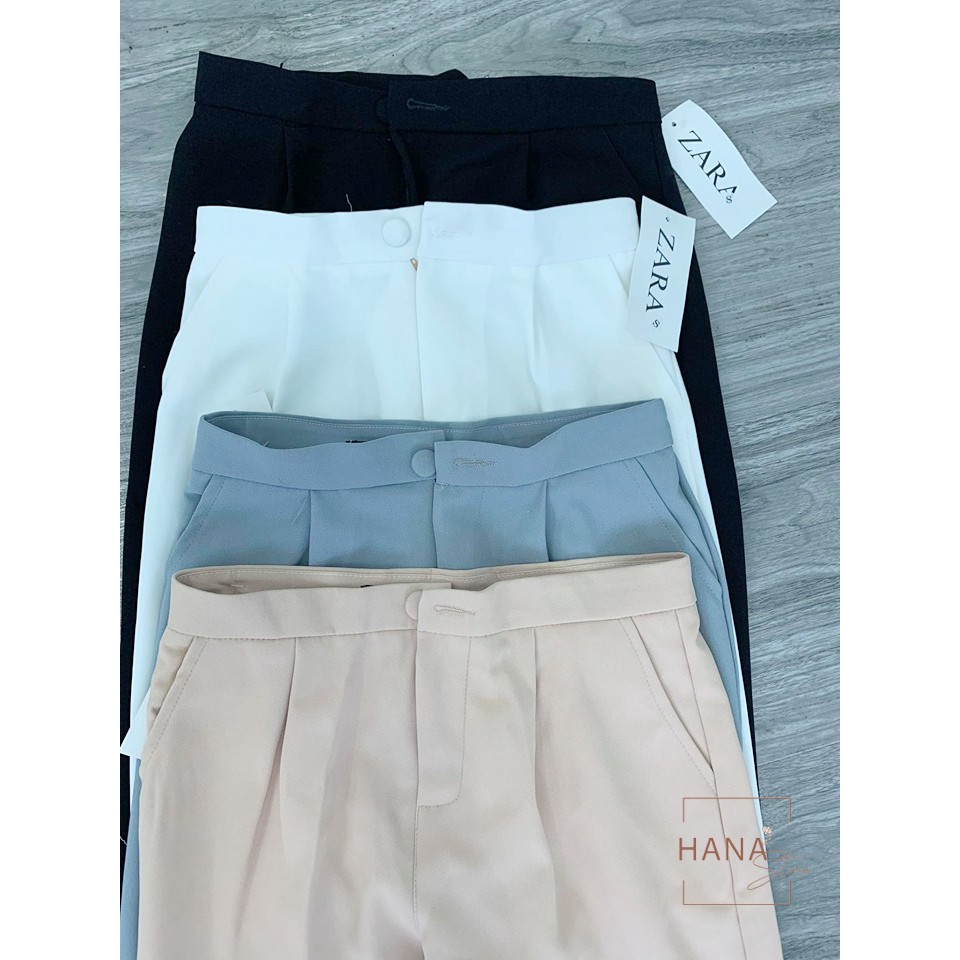 Quần tây công sở nữ cạp cao cúc bọc khuy vải 1 ly nhiều màu chất vải tuyết mưa dáng dài ống đứng mặc đi học làm công sở | BigBuy360 - bigbuy360.vn