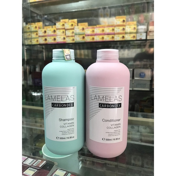 Bộ Dầu gội xả phục hồi LAMELAS-CARBONDEX, siêu mềm mượt - siêu lưu hương 500ml*2